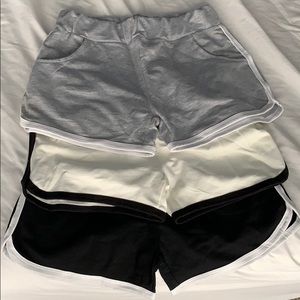 3 Pairs of Workout, Cotton Shorts